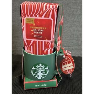 Starbucks 15oz Green Holiday‎ Mug With Holiday Blend Coffee Christmas